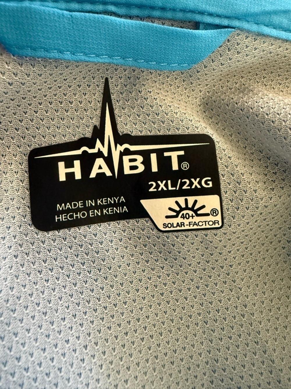 Mens Habit short sleeve vented fishing shirt in Malibu Blue Size 2XL. EUC - Picture 7 of 10